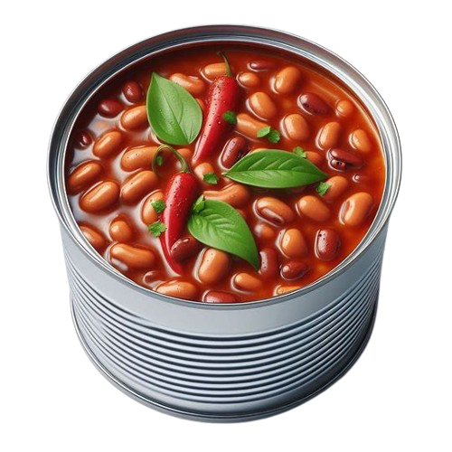 Canned chili with beans